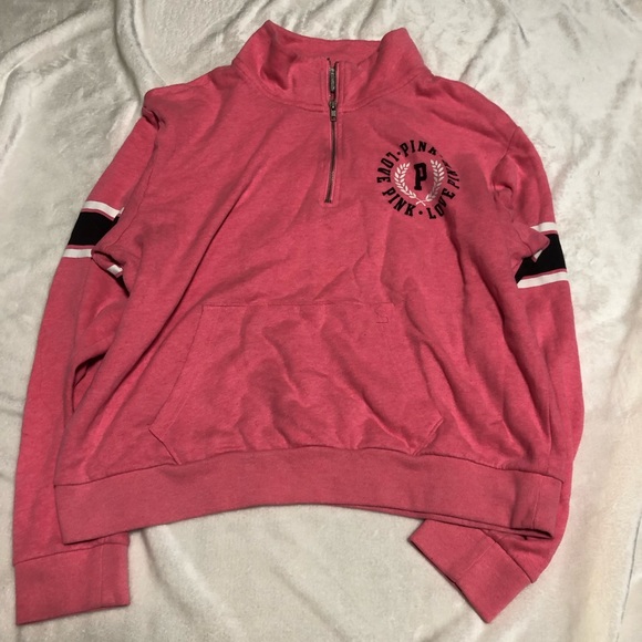 PINK Victoria's Secret Sweaters - PINK Quarter Zip Sweater